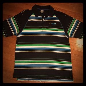Blue striped polo